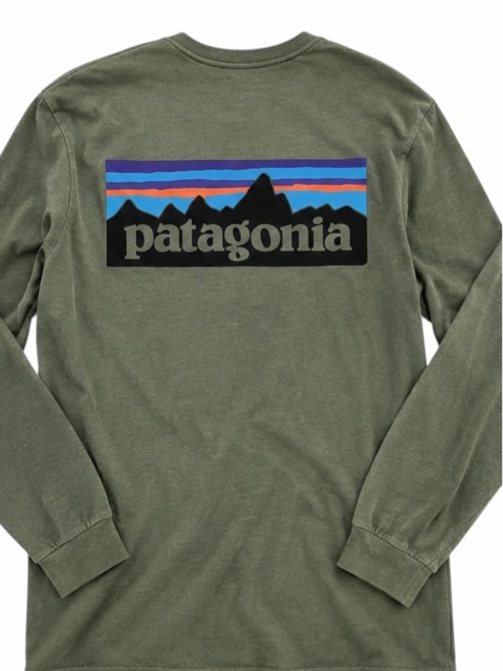 Patagonia Logo Responsibili-Tee Long Sleeve Shirt Olive Green size Men’s Large